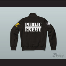 Load image into Gallery viewer, Public Enemy Black Varsity Letterman Jacket-Style Sweatshirt 2