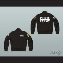 Load image into Gallery viewer, Public Enemy Black Varsity Letterman Jacket-Style Sweatshirt 2