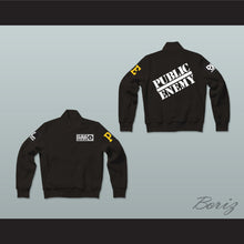 Load image into Gallery viewer, Public Enemy Black Varsity Letterman Jacket-Style Sweatshirt 3