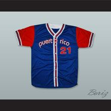 Load image into Gallery viewer, Puerto Rico 21 Blue Button Down Baseball Jersey