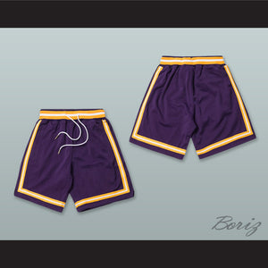 Purple Yellow and White Basketball Shorts