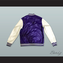 Load image into Gallery viewer, Purple and White Lab Leather Varsity Letterman Jacket