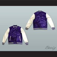 Load image into Gallery viewer, Purple and White Lab Leather Varsity Letterman Jacket