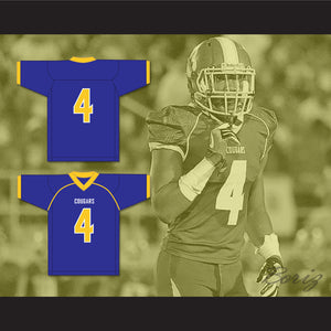Quay Walker 4 Crisp County High School Cougars Blue Football Jersey 1