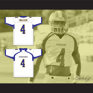 Quay Walker 4 Crisp County High School Cougars White Football Jersey 2