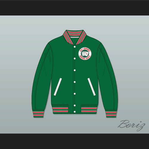 Quebec Aces Green Varsity Letterman Jacket-Style Sweatshirt 1