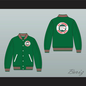 Quebec Aces Green Varsity Letterman Jacket-Style Sweatshirt 1