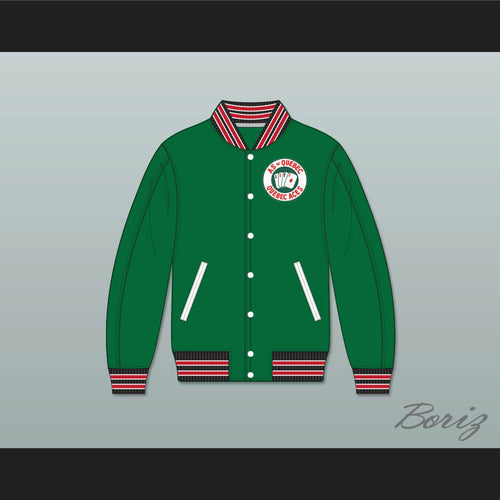 Quebec Aces Green Varsity Letterman Jacket-Style Sweatshirt 2