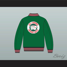 Load image into Gallery viewer, Quebec Aces Green Varsity Letterman Jacket-Style Sweatshirt 2