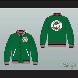 Quebec Aces Green Varsity Letterman Jacket-Style Sweatshirt 2
