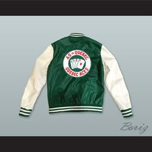 Load image into Gallery viewer, Quebec Aces Hockey Green and White Lab Leather Varsity Letterman Jacket