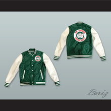 Load image into Gallery viewer, Quebec Aces Hockey Green and White Lab Leather Varsity Letterman Jacket