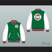 Load image into Gallery viewer, Quebec Aces Green and White Varsity Letterman Jacket-Style Sweatshirt 2
