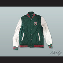 Load image into Gallery viewer, Quebec Aces Green and White Lab Leather Varsity Letterman Jacket