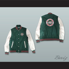 Load image into Gallery viewer, Quebec Aces Green and White Lab Leather Varsity Letterman Jacket