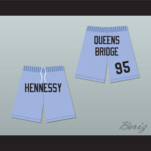 Load image into Gallery viewer, Hennessy Queens Bridge 95 Light Blue Basketball Shorts