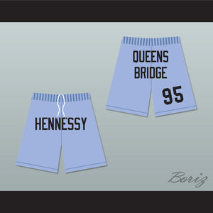 Hennessy Queens Bridge 95 Light Blue Basketball Shorts