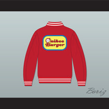 Load image into Gallery viewer, Quikee Burger Red Varsity Letterman Jacket-Style Sweatshirt