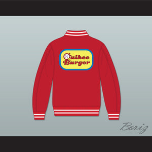 Quikee Burger Red Varsity Letterman Jacket-Style Sweatshirt