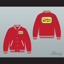Load image into Gallery viewer, Quikee Burger Red Varsity Letterman Jacket-Style Sweatshirt