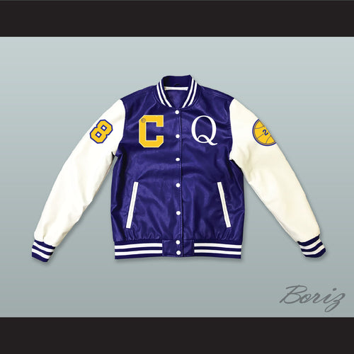 Quincy McCall 22 Crenshaw High School Basketball Blue and White Lab Leather Varsity Letterman Jacket Class of 88 2