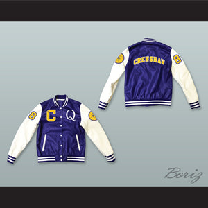 Quincy McCall 22 Crenshaw High School Basketball Blue and White Lab Leather Varsity Letterman Jacket Class of 88 2