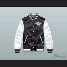 Load image into Gallery viewer, Rap-A-Lot Records Black/ White Varsity Letterman Satin Bomber Jacket