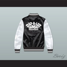 Load image into Gallery viewer, Rap-A-Lot Records Black/ White Varsity Letterman Satin Bomber Jacket