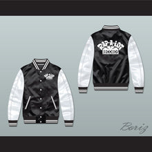 Load image into Gallery viewer, Rap-A-Lot Records Black/ White Varsity Letterman Satin Bomber Jacket