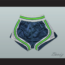 Load image into Gallery viewer, Dark Blue-Light Green-White Retro Style Basketball Shorts