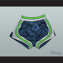 Load image into Gallery viewer, Dark Blue-Light Green-White Retro Style Basketball Shorts