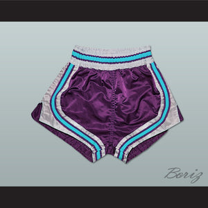 Purple-Light Blue-White Retro Style Basketball Shorts