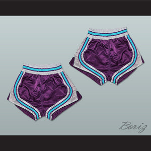 Purple-Light Blue-White Retro Style Basketball Shorts