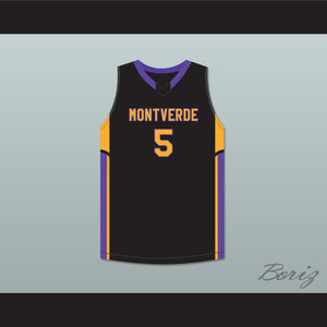 R.J. Barrett 5 Montverde Academy Eagles Black Basketball Jersey
