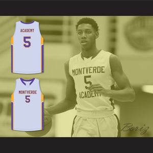 R.J. Barrett 5 Montverde Academy Eagles Gray Basketball Jersey