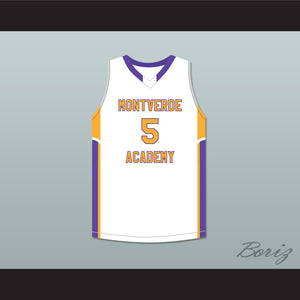R.J. Barrett 5 Montverde Academy Eagles White Basketball Jersey