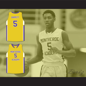 R.J. Barrett 5 Montverde Academy Eagles Yellow Basketball Jersey
