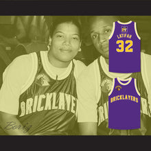 Load image into Gallery viewer, Queen Latifah 32 Bricklayers Basketball Jersey 5th Annual Rock N&#39; Jock B-Ball Jam 1995