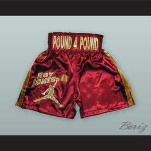 Roy Jones Jr. Maroon/Gold Boxing Shorts