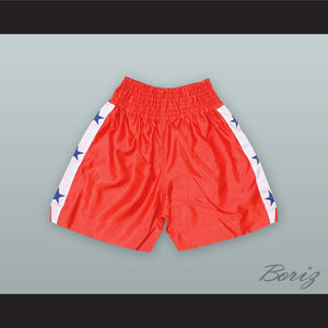 Red with Blue Stars Boxing Shorts