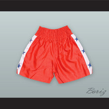 Load image into Gallery viewer, Red with Blue Stars Boxing Shorts