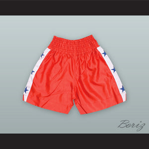 Red with Blue Stars Boxing Shorts