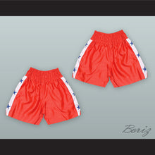 Load image into Gallery viewer, Red with Blue Stars Boxing Shorts