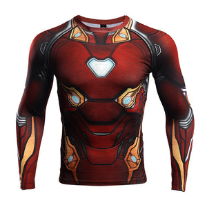 Raglan Sleeve Spiderman 3D Printed T shirts Men Compression Shirts Long Sleeve Training Tops Tees Gyms Fitness T-shirt Rashguard