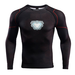 Raglan Sleeve Spiderman 3D Printed T shirts Men Compression Shirts Long Sleeve Training Tops Tees Gyms Fitness T-shirt Rashguard