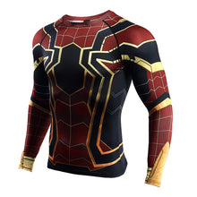 Load image into Gallery viewer, Raglan Sleeve Spiderman 3D Printed T shirts Men Compression Shirts Long Sleeve Training Tops Tees Gyms Fitness T-shirt Rashguard