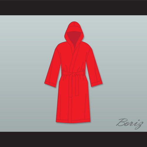 Ray 'Boom Boom' Mancini Red Satin Full Boxing Robe with Hood