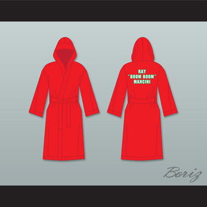 Ray 'Boom Boom' Mancini Red Satin Full Boxing Robe with Hood