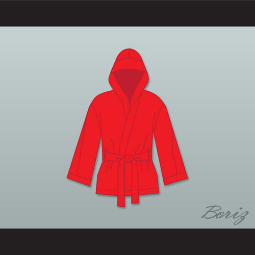 Ray 'Boom Boom' Mancini Red Satin Half Boxing Robe with Hood