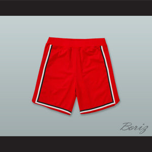 Red Black and White Stripes Basketball Shorts